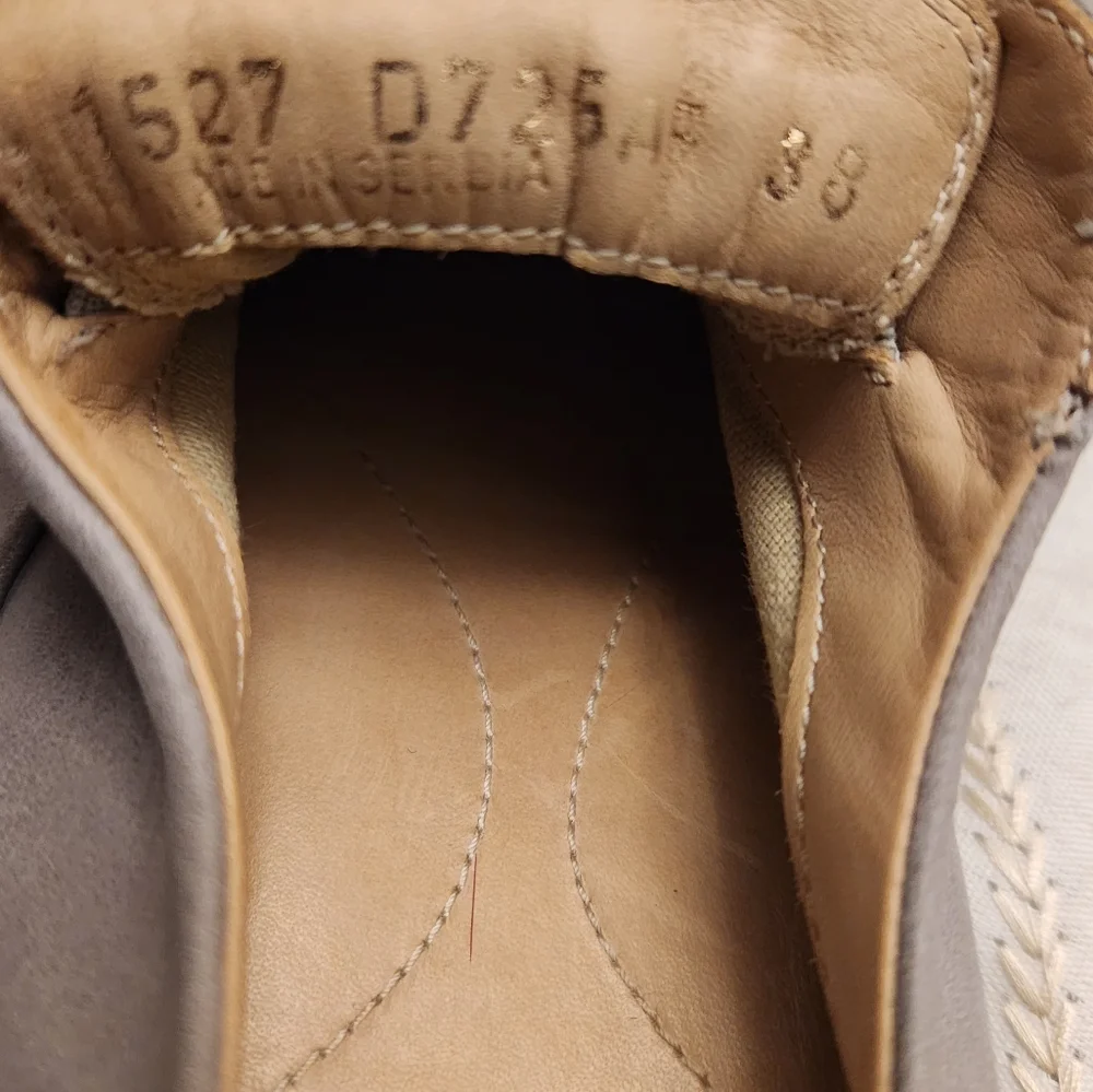 Geox Respira Taupe Suede Slip-On Loafers Size 38‎ Breathable Comfort Shoes - Picture 3 of 10